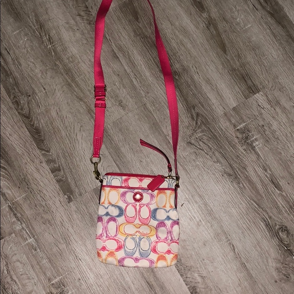 Pink Coach messenger bag